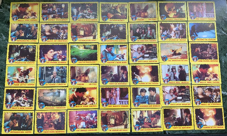 42 Gremlins trade cards Topps Bubble Gum dated 1984